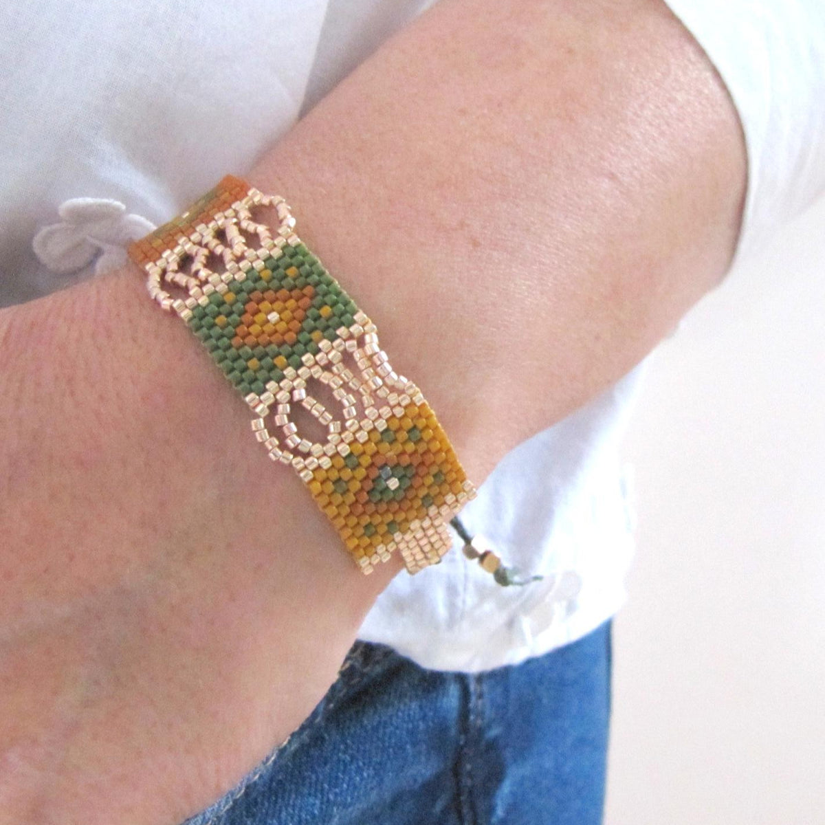 Handmade Miyuki Bracelet – Autumn Garden