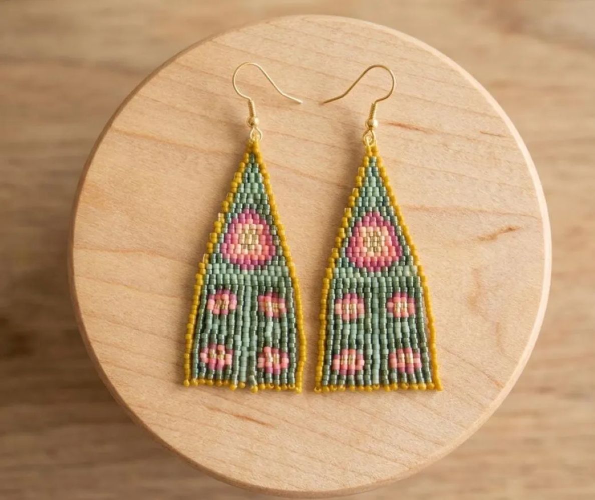 Pendientes artesanales de cuentas Miyuki – Jardín Bohemio