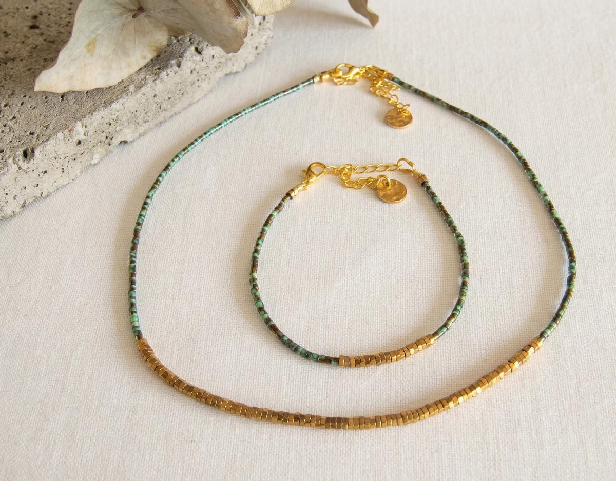 Ras de cou et bracelet - Aura Forest