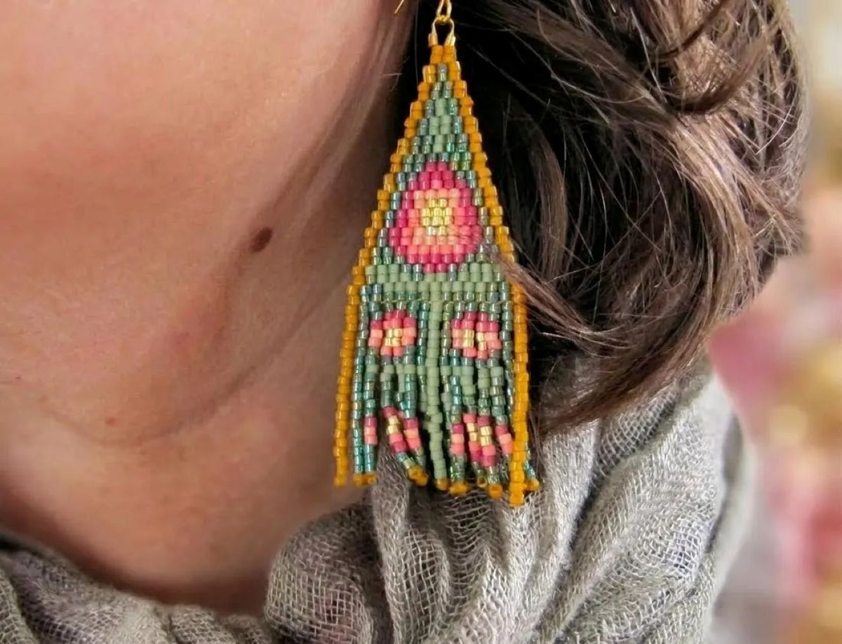 Pendientes artesanales de cuentas Miyuki – Jardín Bohemio
