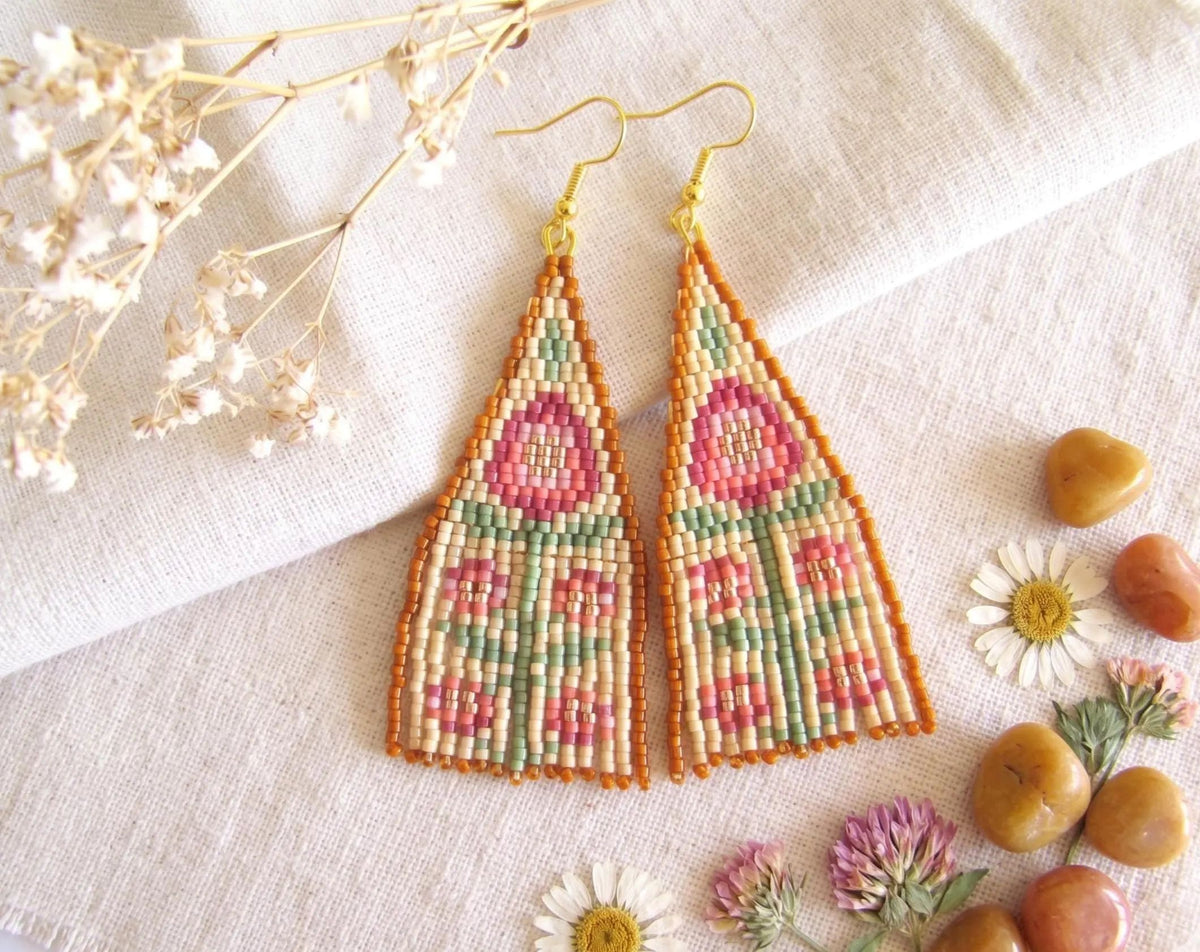 Pendientes Artesanales de Cuentas Miyuki – Jardín Atemporal