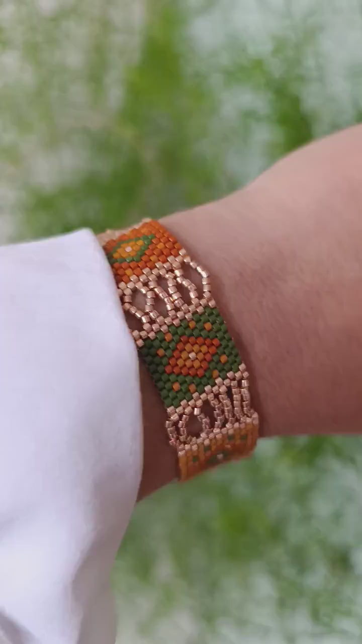 Handmade Miyuki Bracelet – Autumn Garden